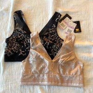 Wacoal Black and Beige Floral Bras